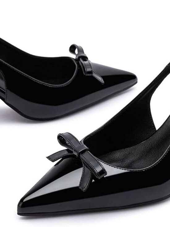 branded Shoes - Womens Kitten Heels Slingback Pumps Closed Pointed Toe Stiletto Dress Shoes for